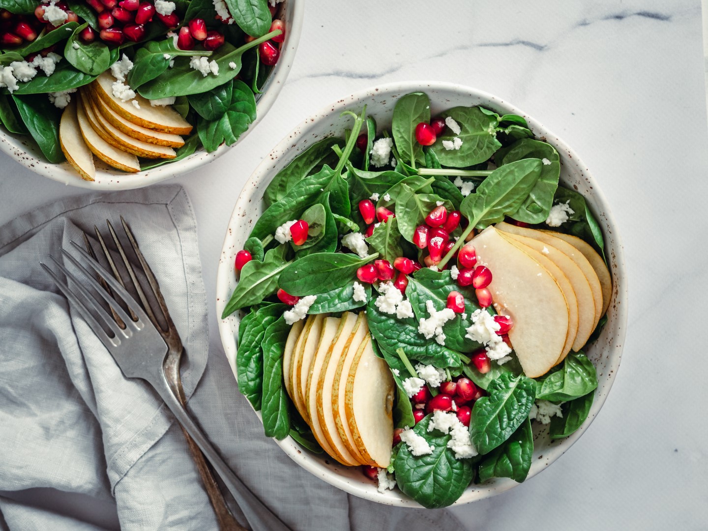 Spinach, pear & pomegranate salad Recipe | Buy West Eat Best