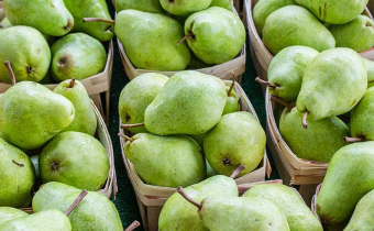Pears wrapped with prosciutto