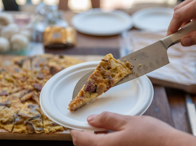 Chorizo, potato and mushroom tortilla