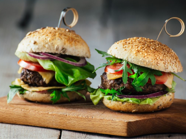 Homemade beef burgers