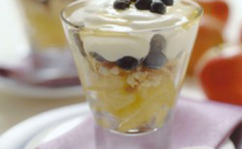 Layered apple and blueberry dessert