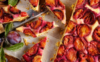 Plum & orange polenta cake