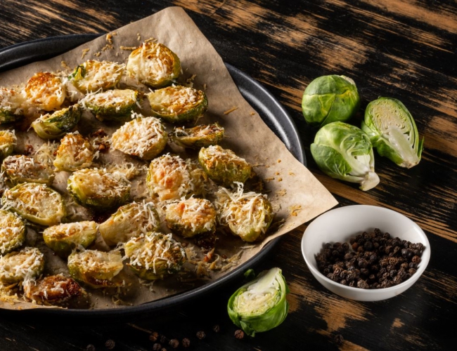 Roasted Romano Brussels sprouts Recipe | Buy West Eat Best