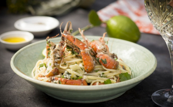 Yabby pasta with goat’s curd cream