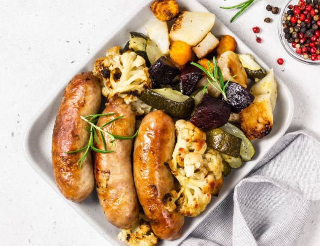 Sausage & vegetable tray bake Recipe | Buy West Eat Best
