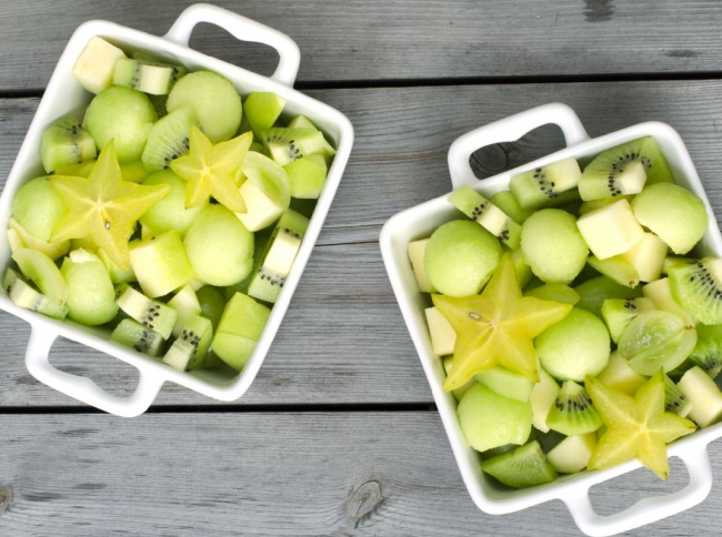 Spring green fruit salad