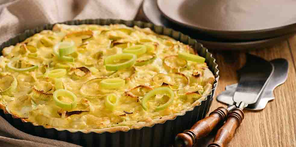 Leek, ricotta & cheddar flan Recipe | Buy West Eat Best