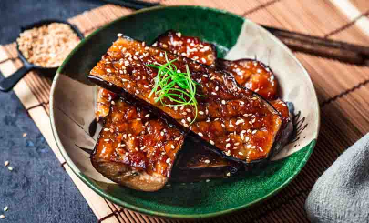 Miso glazed eggplants