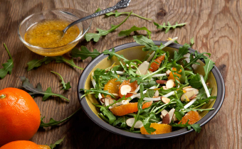 Mandarin, blue cheese & almond salad