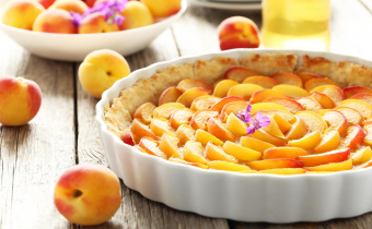 Apricot & walnut flan