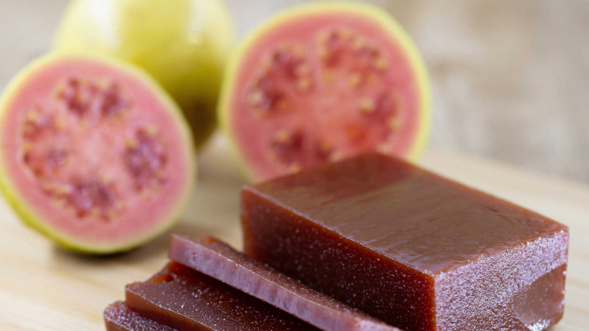 Goiabada, a typical sweet made with guava fruit, common Brazilian sweet in the state of Minas Gerais.