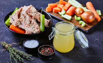 Close up,Of,Slow cooked,Fish,Broth,Or,Stock,Of,Salmon,In
