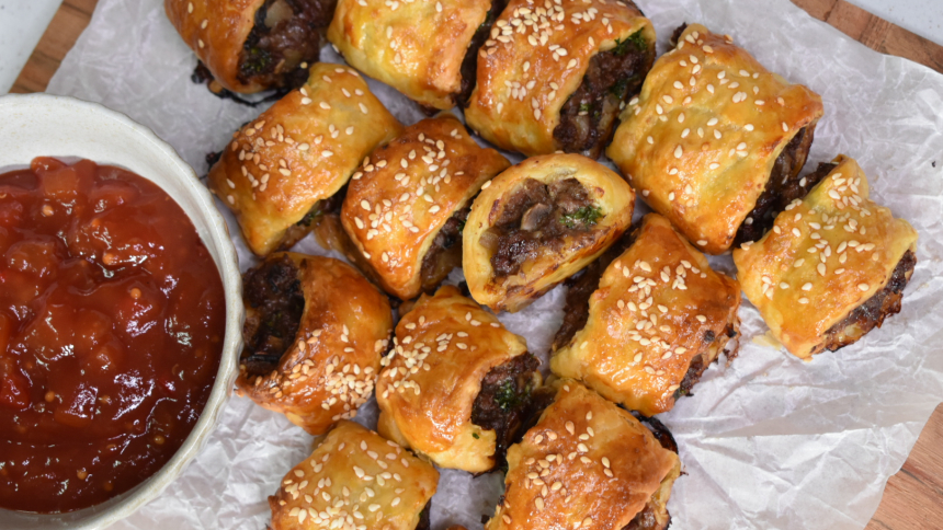 Beef and Mushroom Sausage Rolls